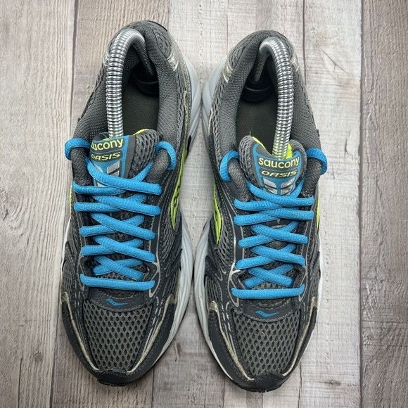 Saucony Oasis Grid Mesh Women's Running Shoes Gray Silver Lime Size 8 15096-6 - Picture 4 of 11